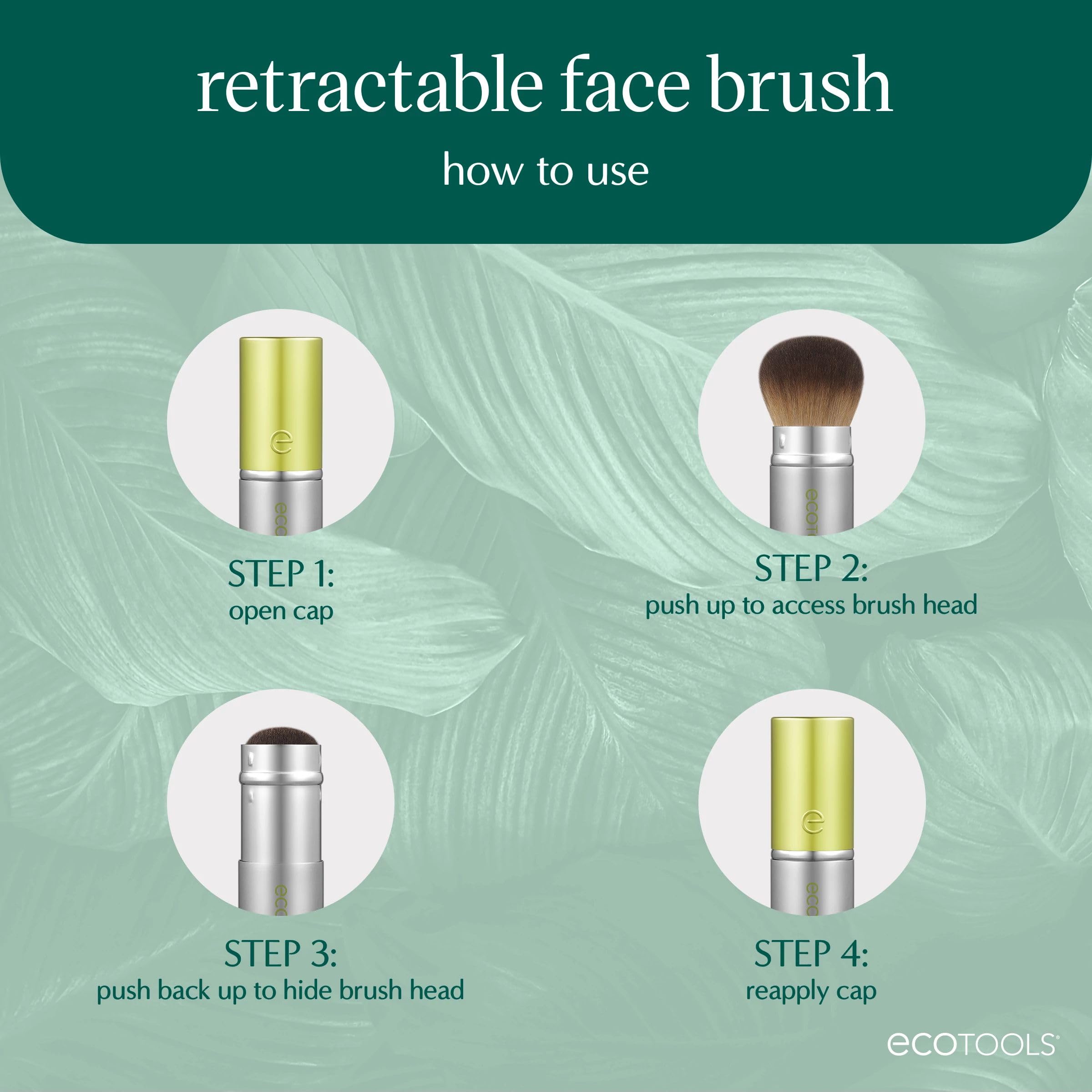 EcoTools pincel rostro para bronceador, aplicación precisa y natural.