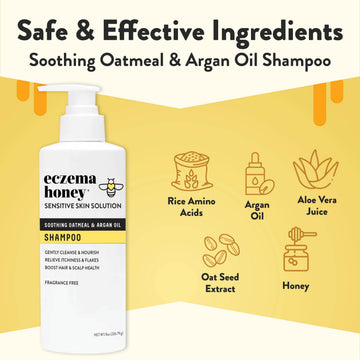 Champú nutritivo ECZEMA HONEY: textura-miel, hidratación suave para el cabello.