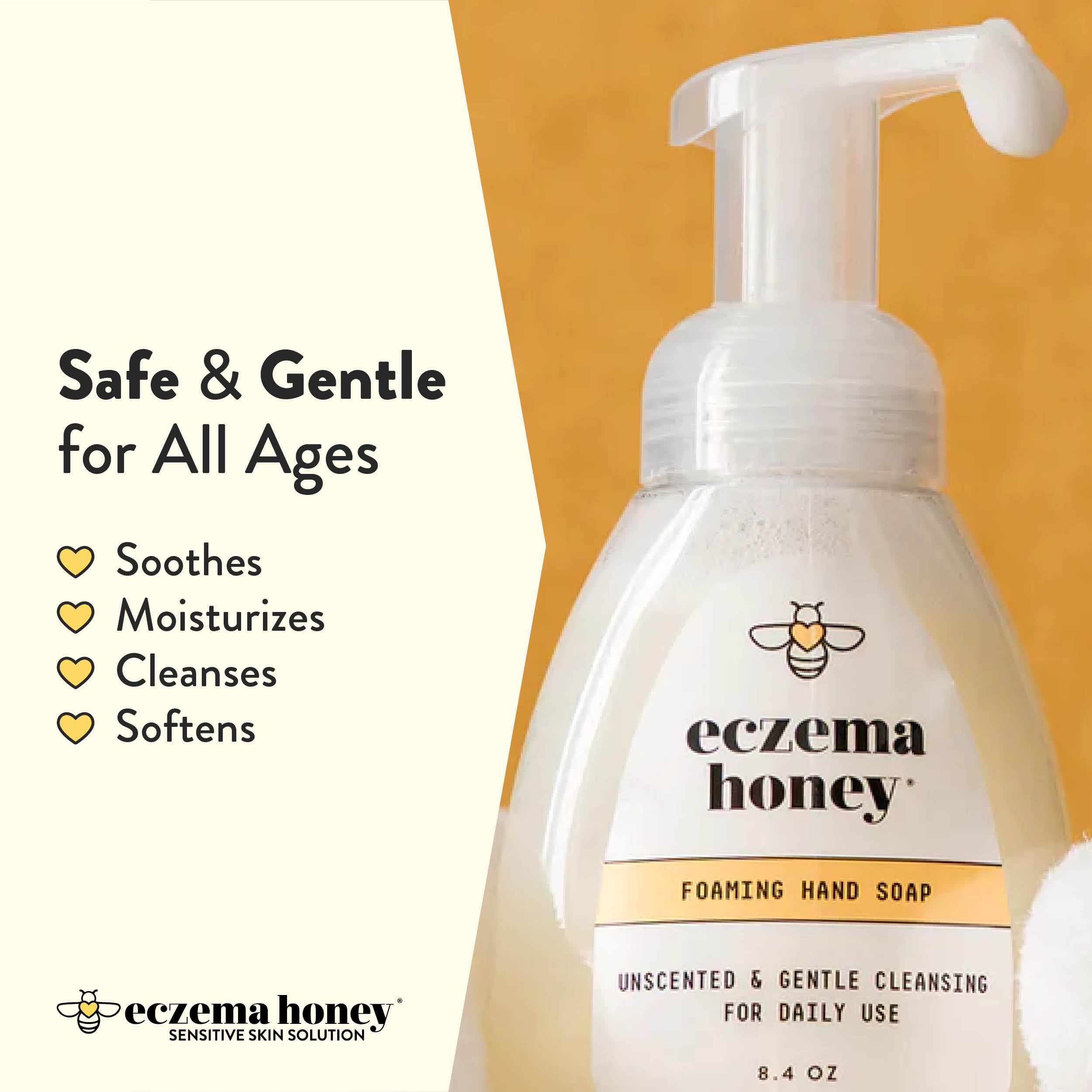 ECZEMA HONEY jar highlighting organic honey ingredient