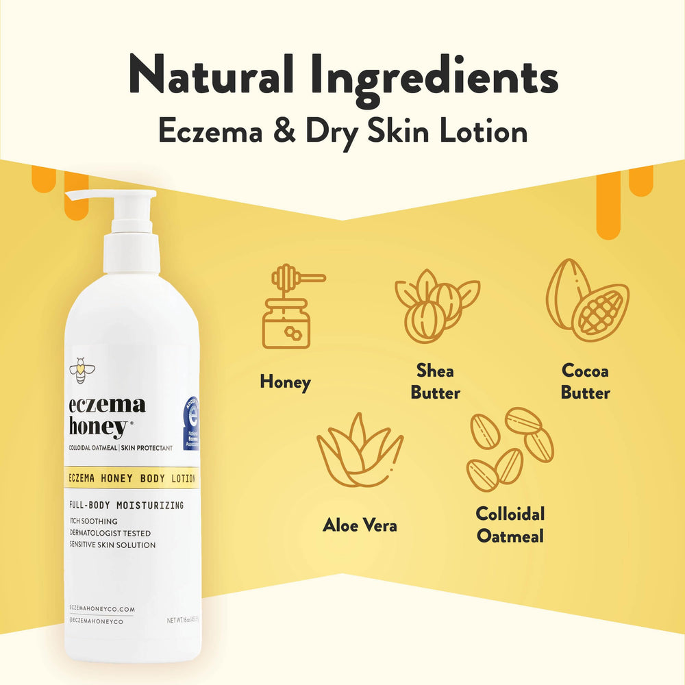 ECZEMA HONEY textura-ligera brinda alivio diario para piel seca.