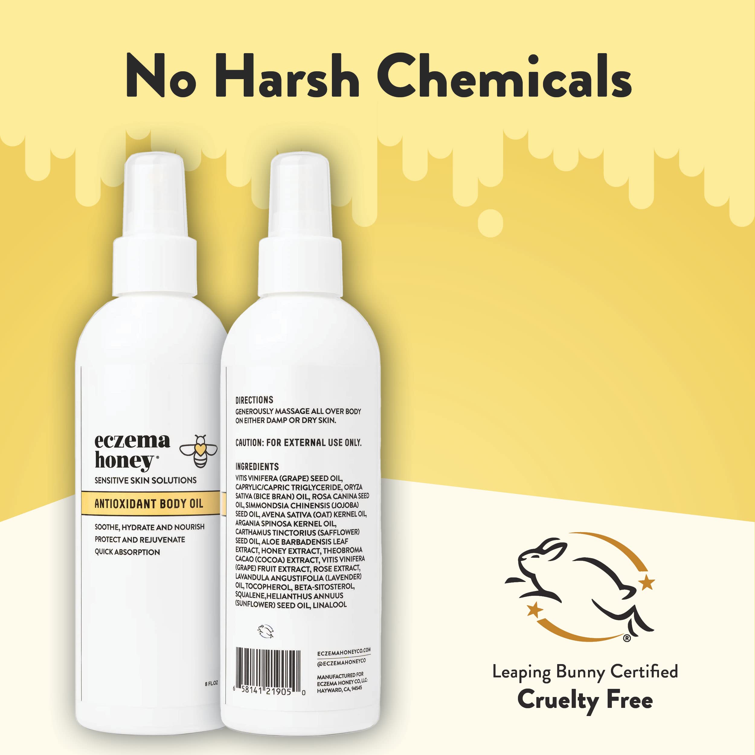 ECZEMA HONEY Textura suave que alivia la piel irritada tras el baño.