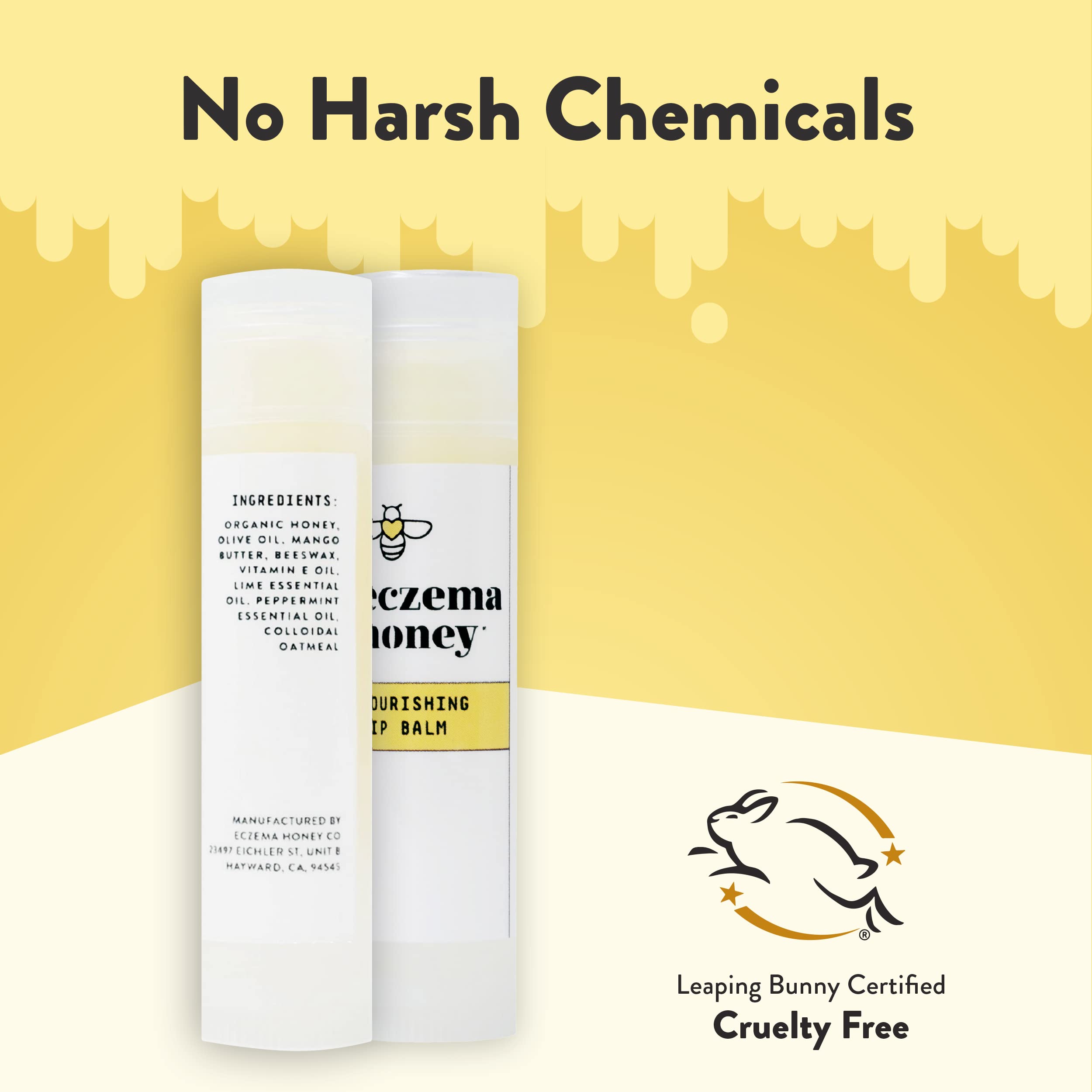 Uso diario con ECZEMA HONEY para labios sensibles y muy secos