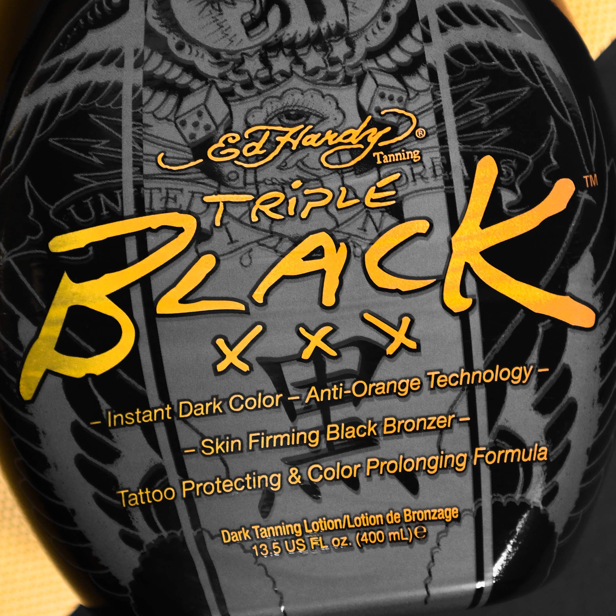 ED HARDY Black XXX loción, protege el color de tatuajes y mantiene tonos.