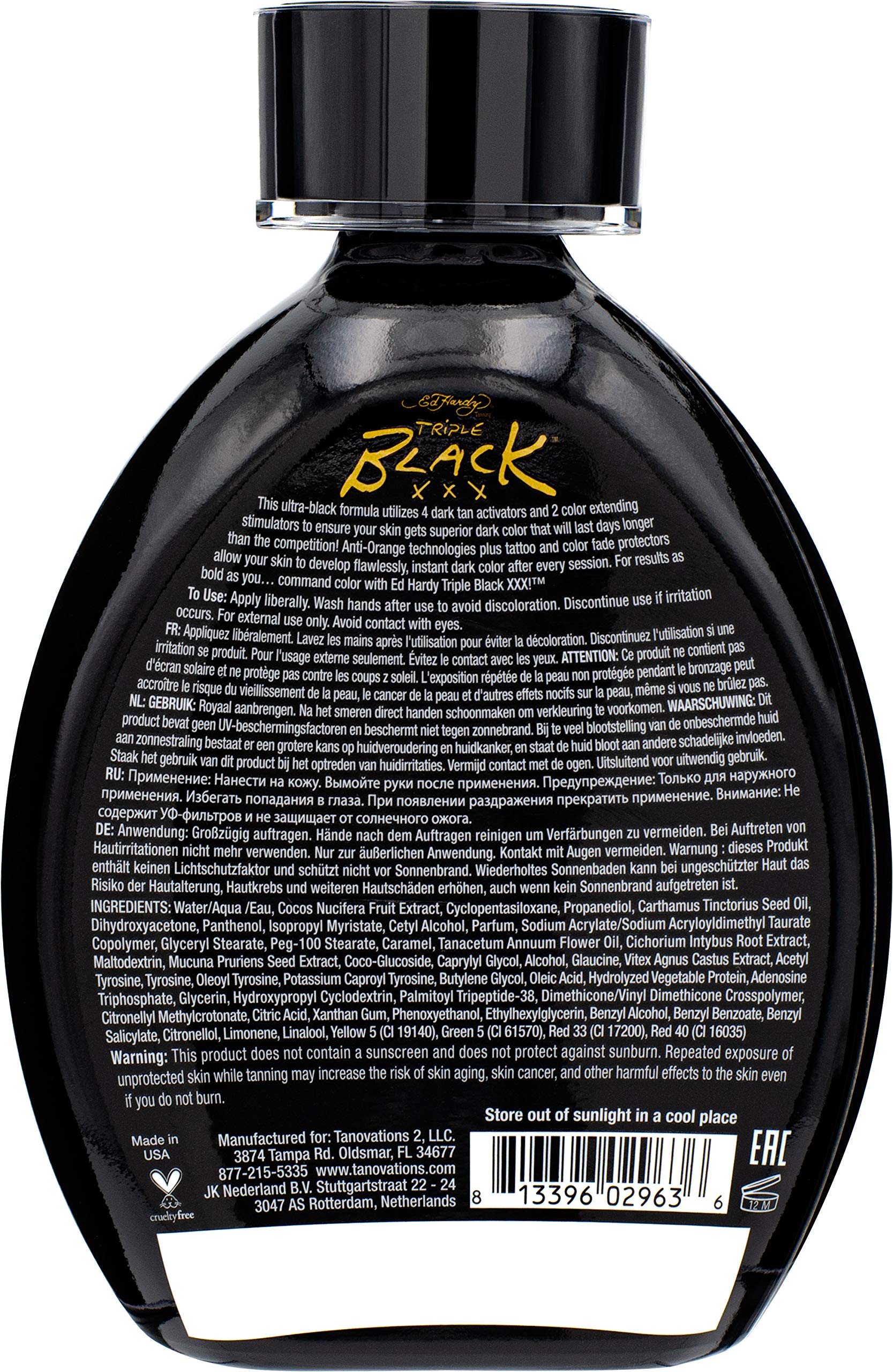 ED HARDY Black XXX loción, textura cremosa para una aplicación suave.