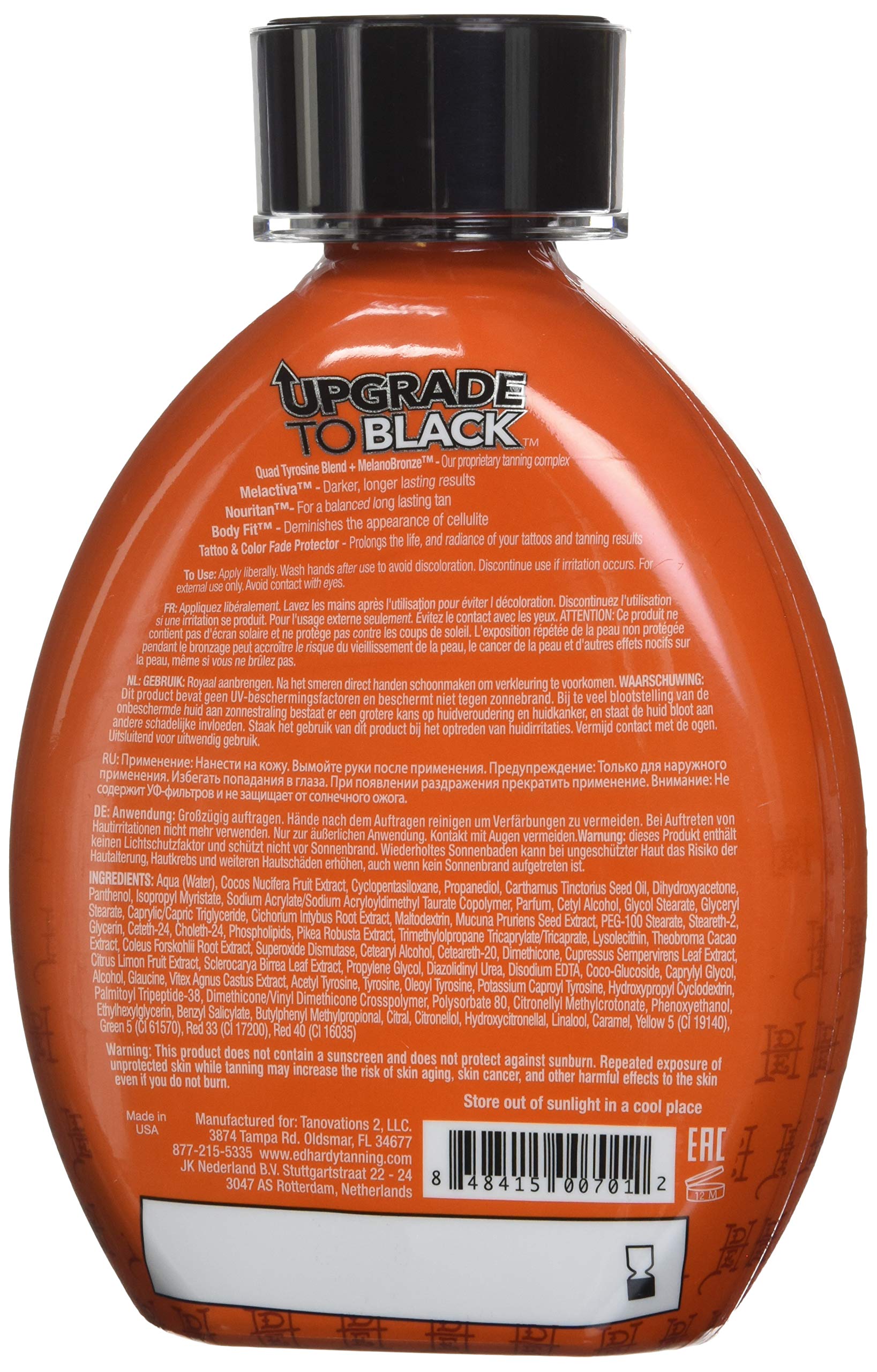 ED HARDY Bronceador Triple Black, aplicación suave que potencia color inmediato y duradero.