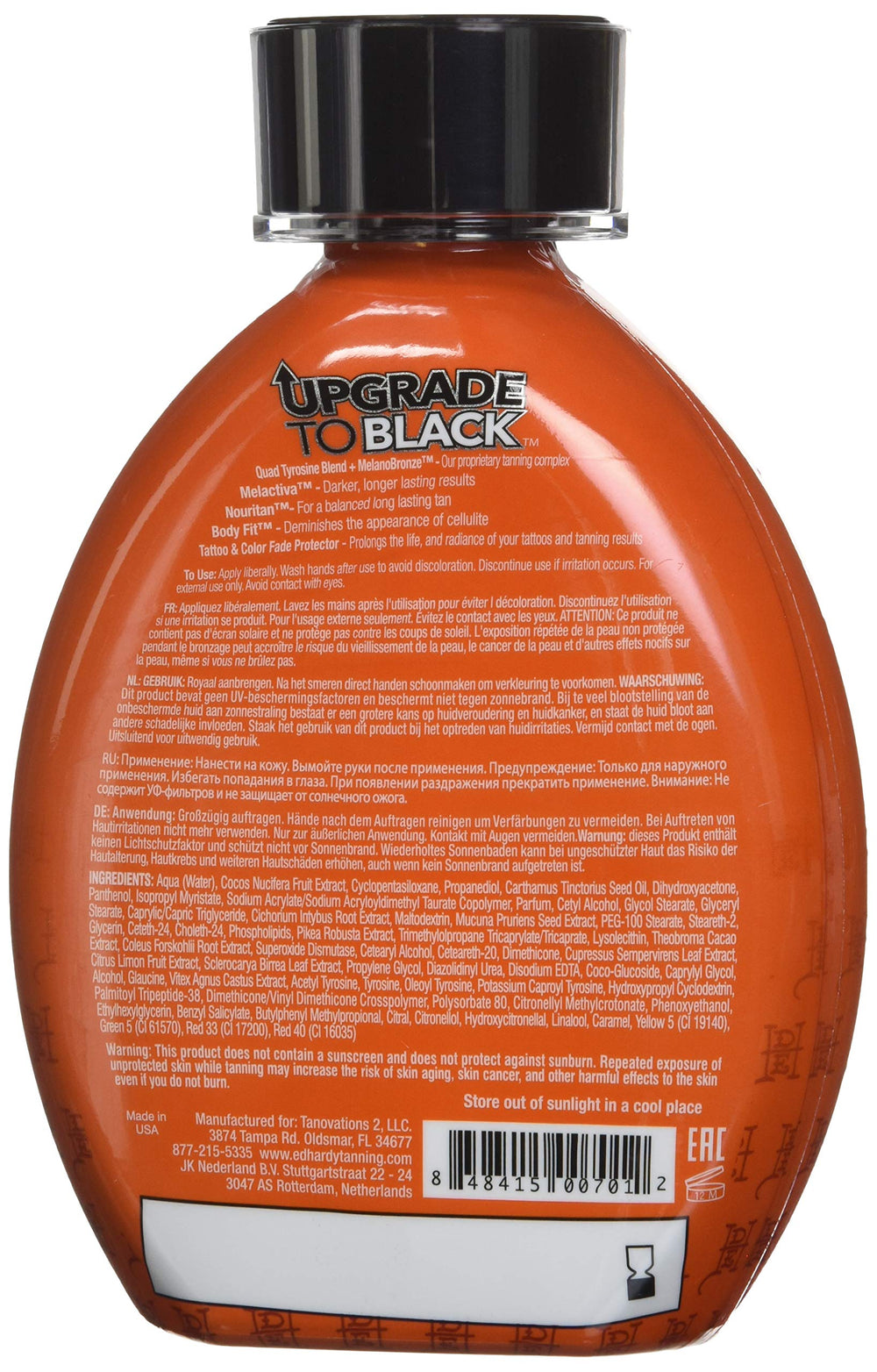 ED HARDY Bronceador Triple Black, aplicación suave que potencia color inmediato y duradero.