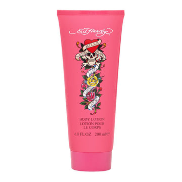 Loción corporal Ed Hardy de Christian Audigier, botella de 200 ml para uso diario.