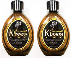Ed Hardy Coconut Kisses: botella bronceado dorado para piel hidratada.