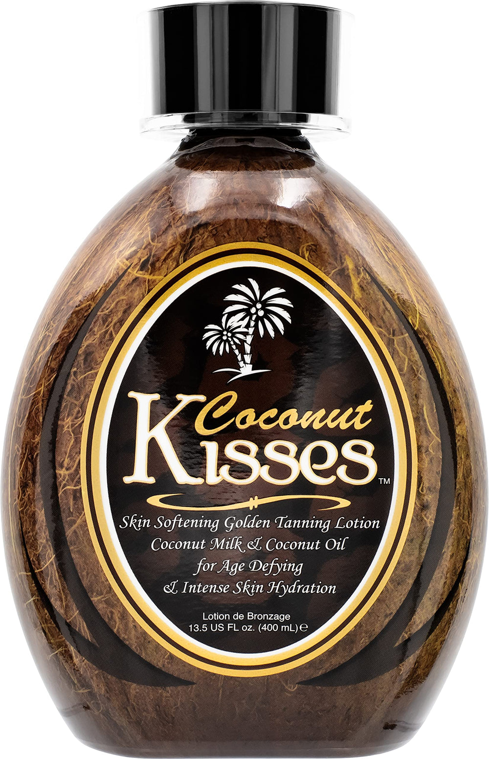 ED HARDY Coconut Kisses, bouteille dorée—hydratation intense et bronzage potentiel.