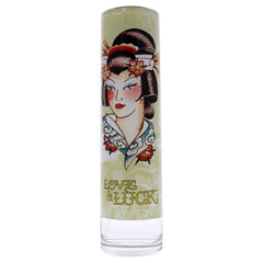 ED HARDY Love Luck para mujer, detalle de botella, fragancia elegante para ocasiones especiales.