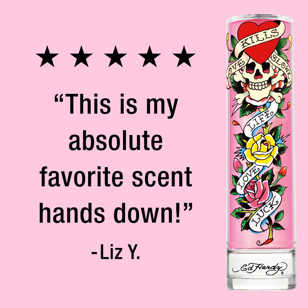 ED HARDY Mujer, notas pomelo y lirio, inicio luminoso para salidas.