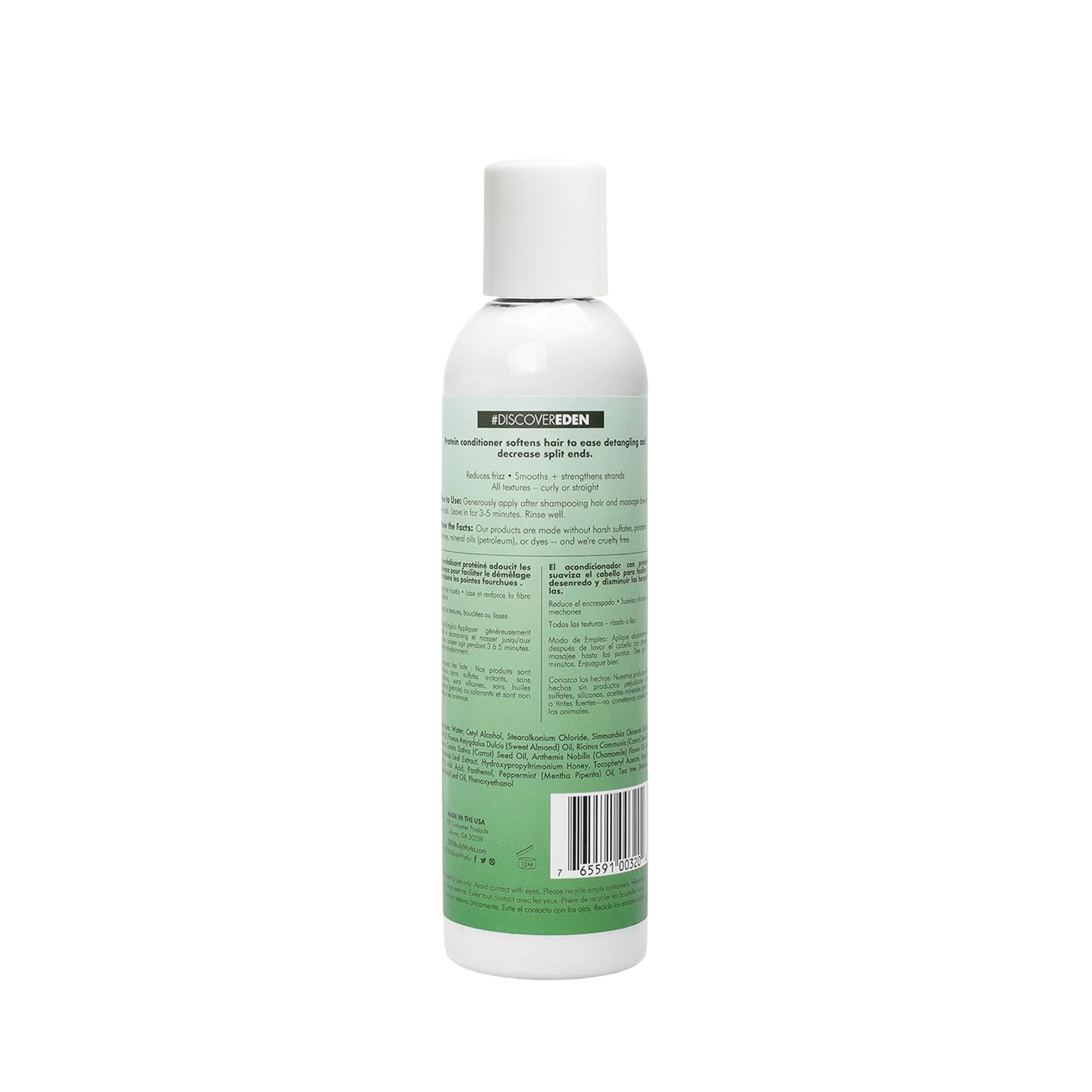 Aplicación suave del acondicionador Menta Árbol de Té para masajes y desenredado.