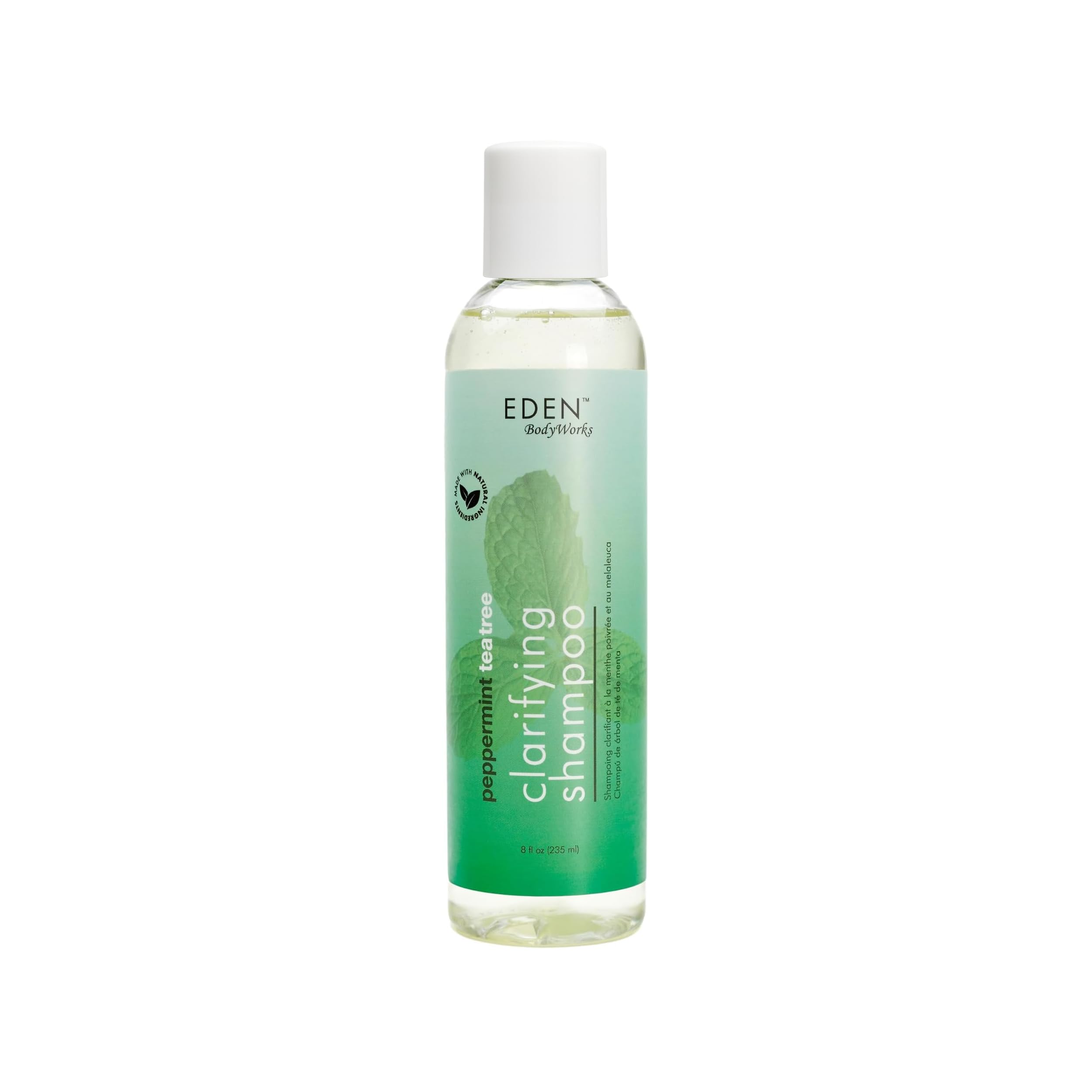 EDEN BodyWorks champú menta-árbol-te botella: refrescante aroma y limpieza profunda.