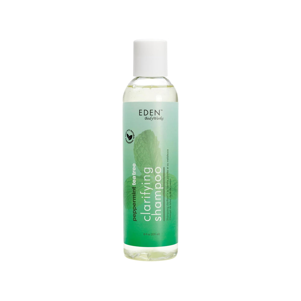 EDEN BodyWorks champú menta-árbol-te botella: refrescante aroma y limpieza profunda.