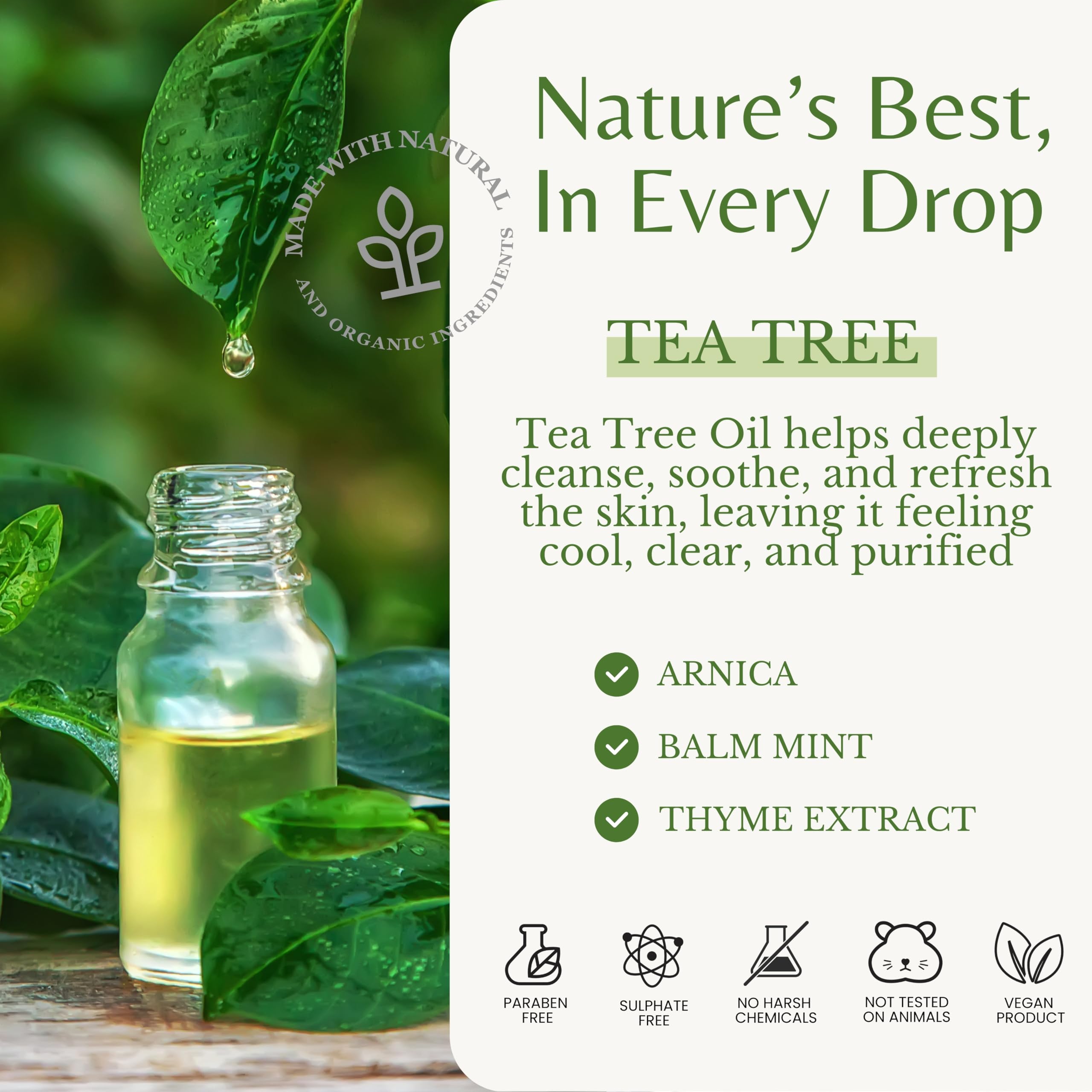 Ducha ritual con EDENIKA BOTANICALS Tea Tree Body Wash para uso diario.