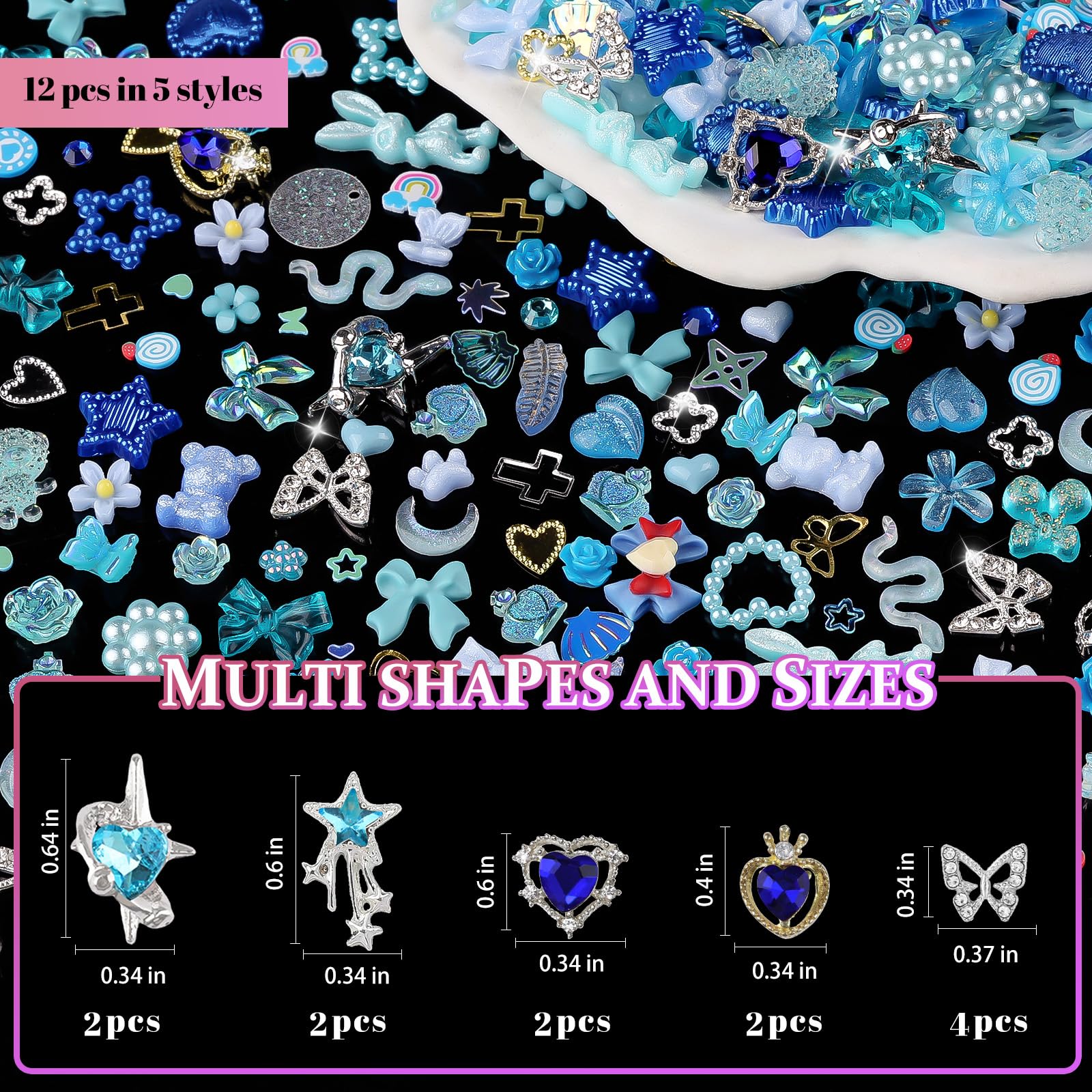 EditTime charms resina mariposa, detalle delicado para uñas con estilo.