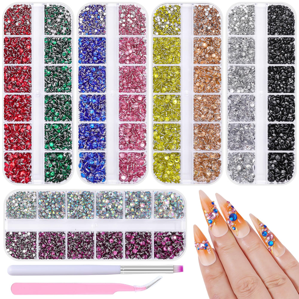 editTime cristales para arte de uñas con acabado AB en conjunto.