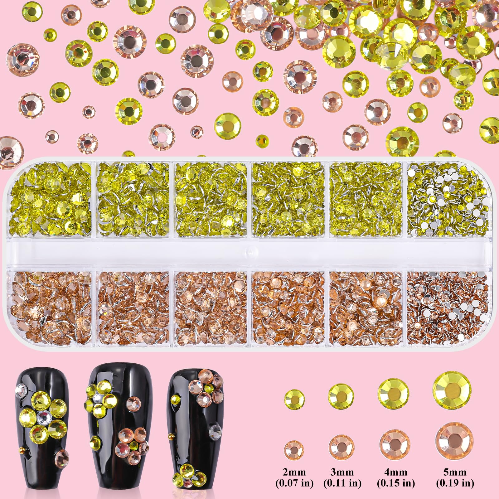 editTime cristales coloridos para uñas brillantes y combinaciones.