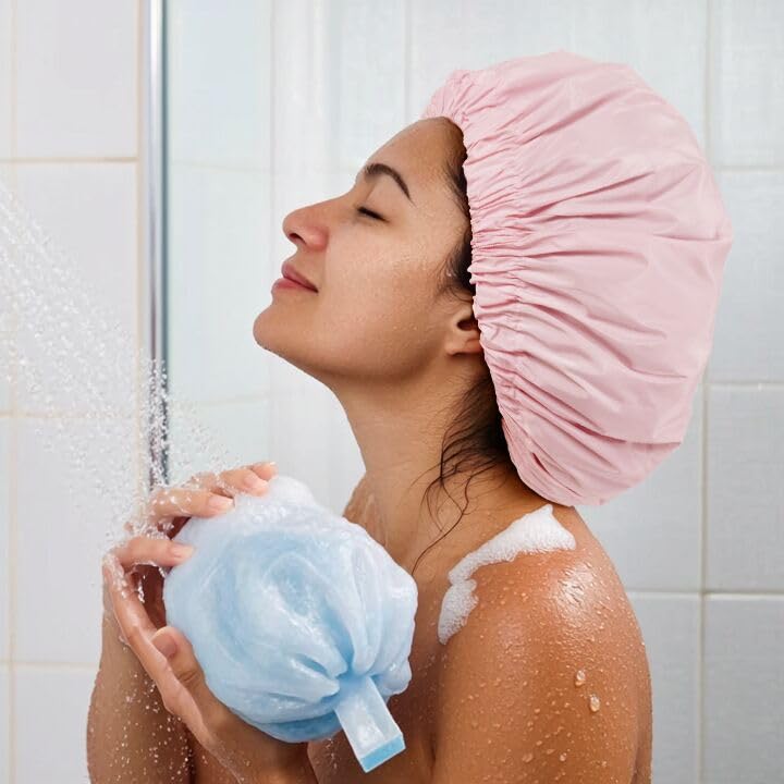 Gorro de ducha Edoneery para cabello largo evita salpicaduras