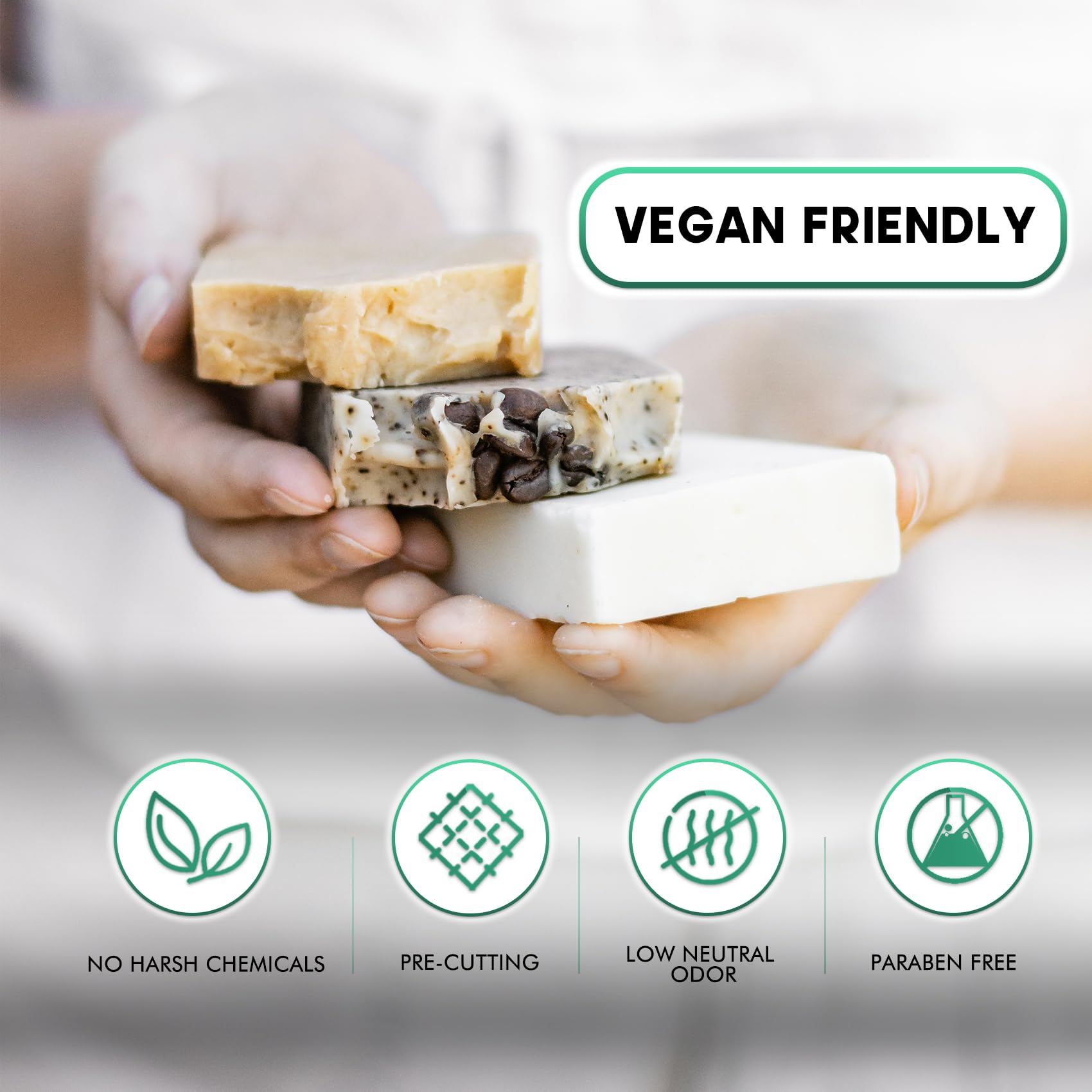 Base para creaciones artesanales de jabones transparentes y brillantes.