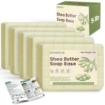 Base de jabón de glicerina EDSRDRUS 5 lb, lote grande para crear múltiples barras caseras.