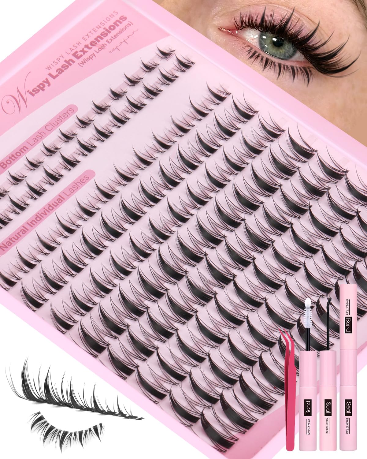 Eefofnn kit racimos pestañas hada espigas 8-16 mm para look audaz y único