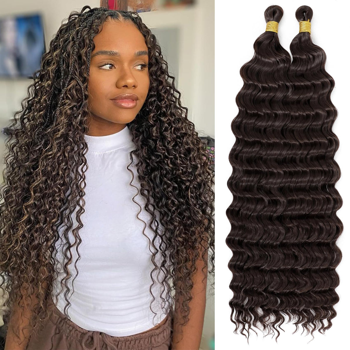 EERYA cabello crochet onda oceano largo 18p, ideal para peinados bohemios