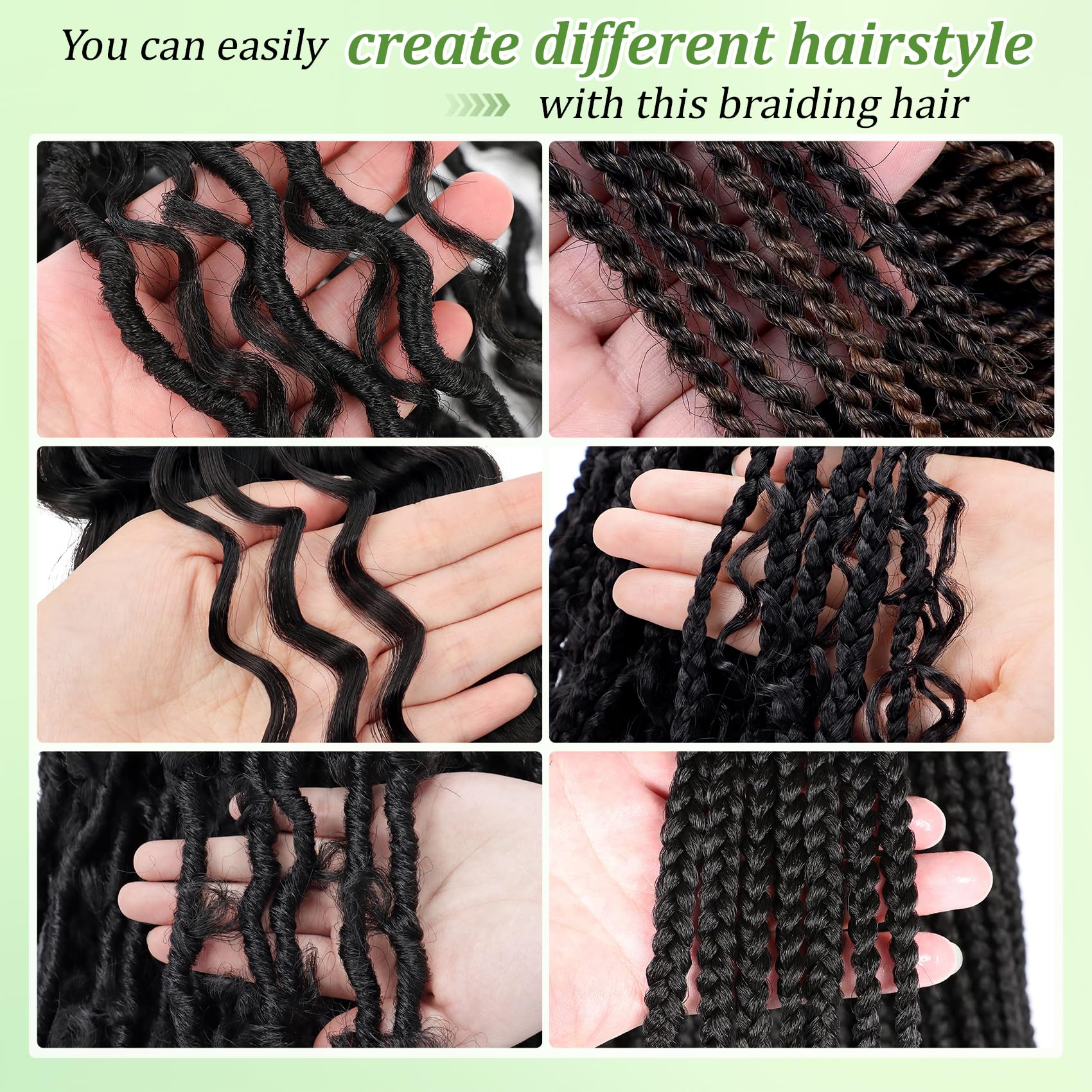 EERYA cabello crochet onda oceano suave, tacto cómodo para uso prolongado