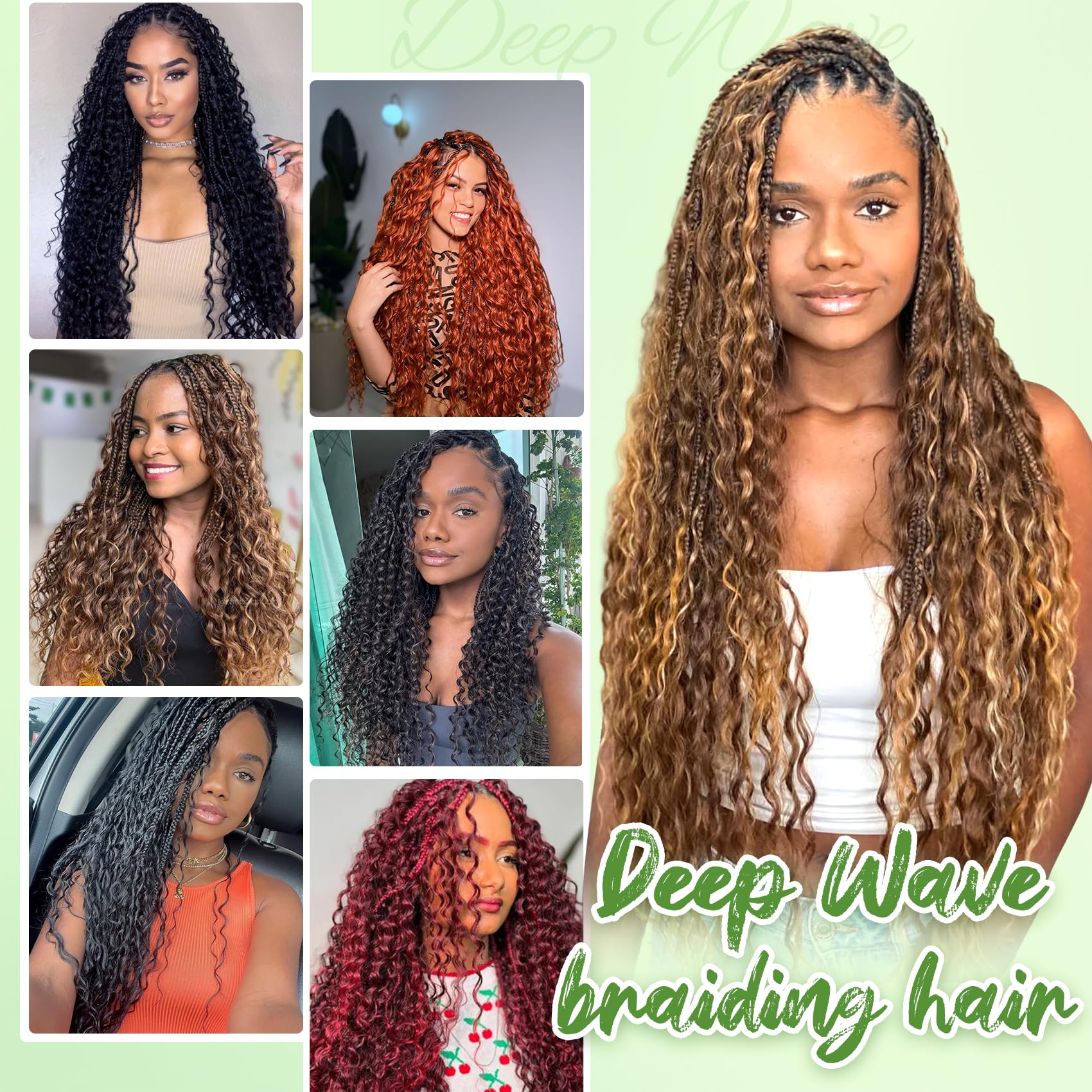 EERYA cabello crochet uso diario oceano, perfecto para looks rápidos