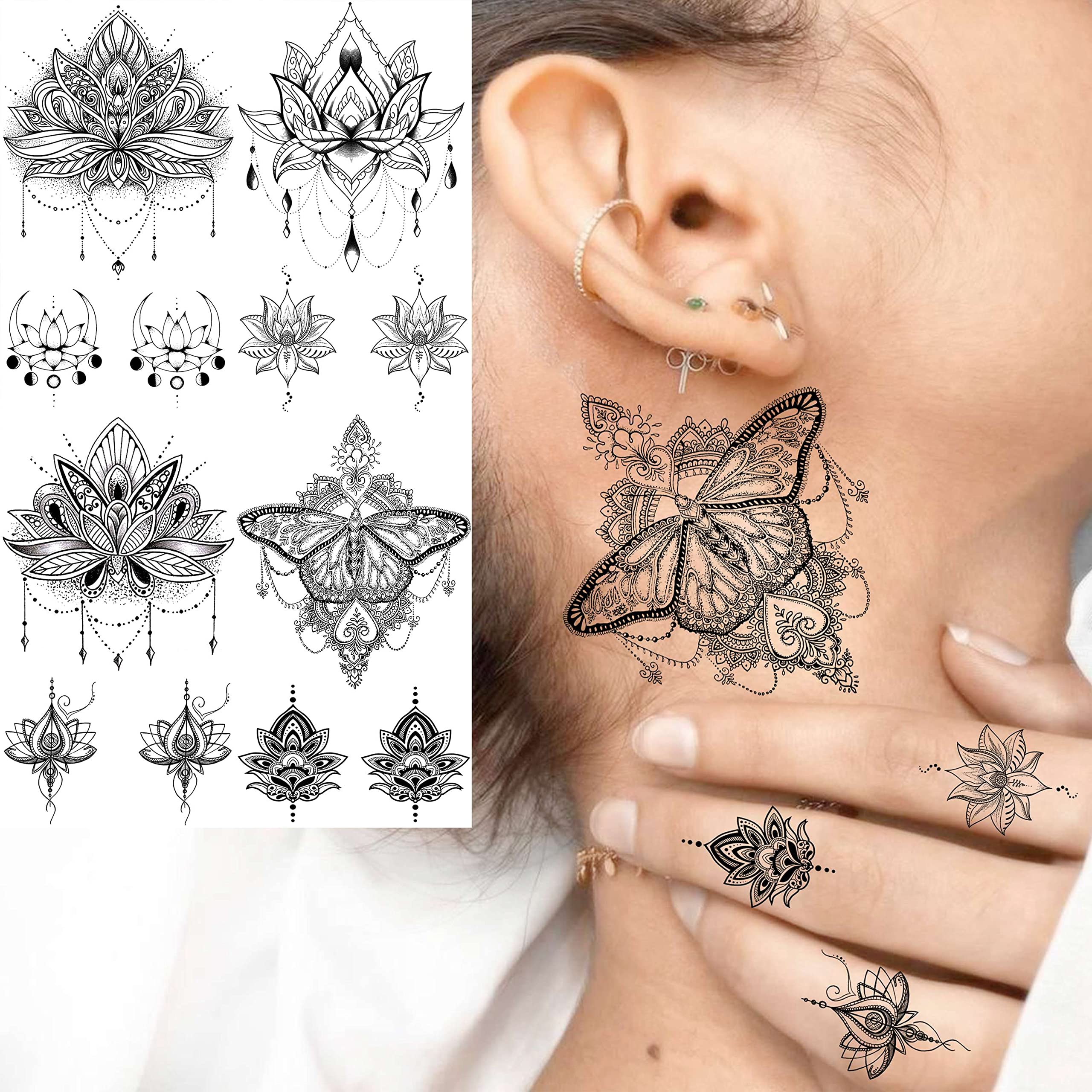 EGMBGM Diseño bohemio: tatuaje temporal versátil para piel y fiestas.