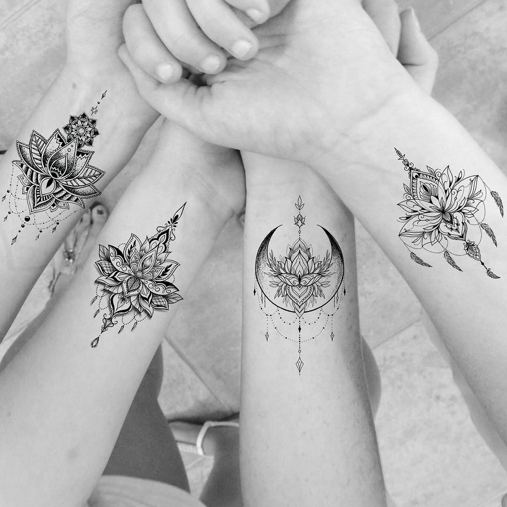 EGMBGM Polilla negra: diseño de tatuaje temporal para look nocturno.