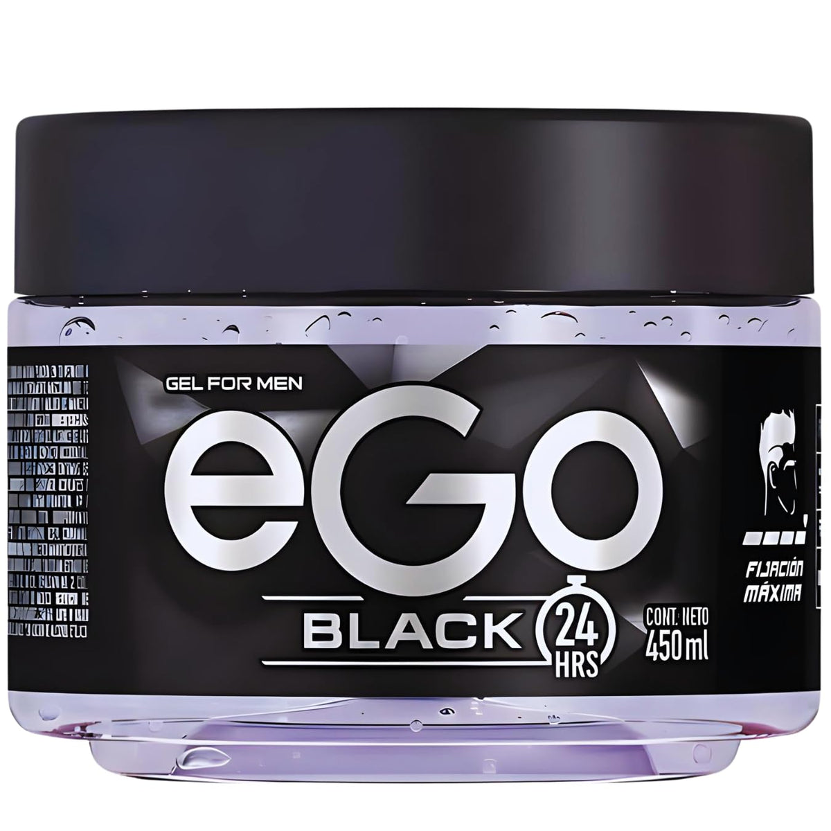 Gel ego black, aplicación fácil sin residuo para un peinado de fijación duradera.