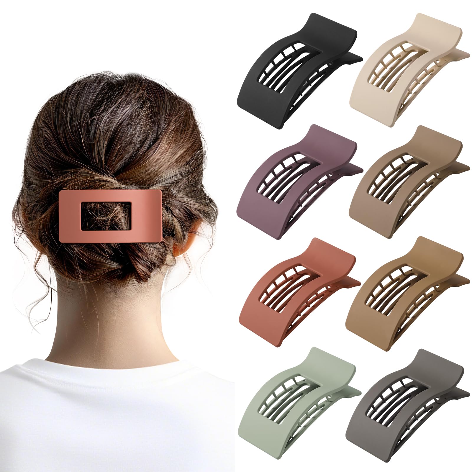 Ehaler clip plano frances grande, estilo equilibrado en colores neutros.