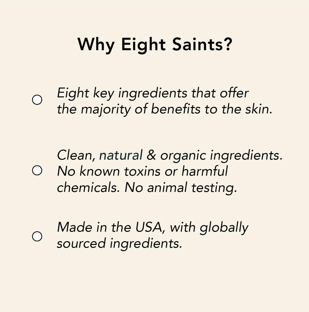 Eight Saints Crème Yeux Fabriquée dans le Maine – fabrication locale et ingrédients mondiaux.