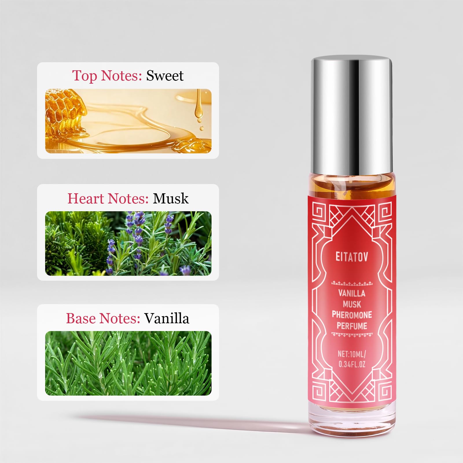 Eitatov Perfume de Feromonas botella-rodillo para una aplicación suave durante el día.