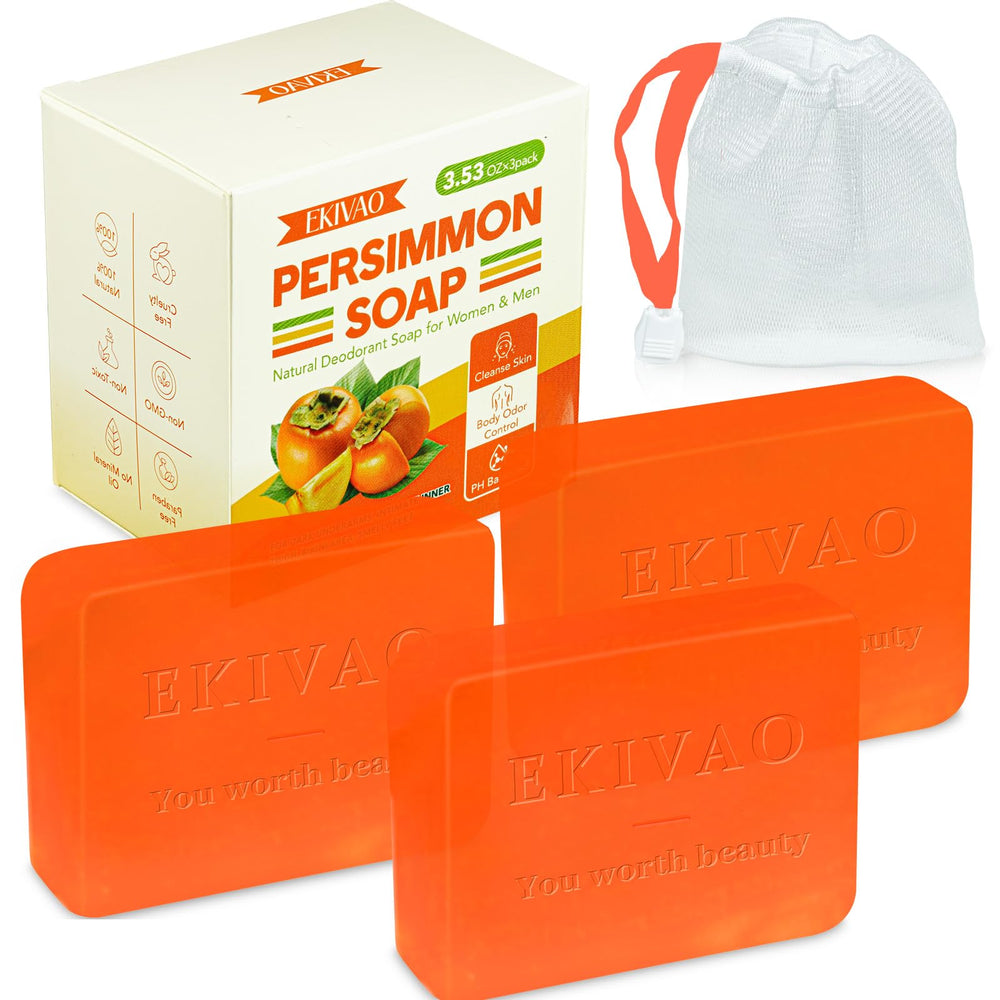 EKIVAO jabon-persimon-unisex, uso diario y control de olores suave.
