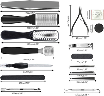 EKOCSIO kit de pedicura 36 en 1 estuche plástico elegante y portátil.