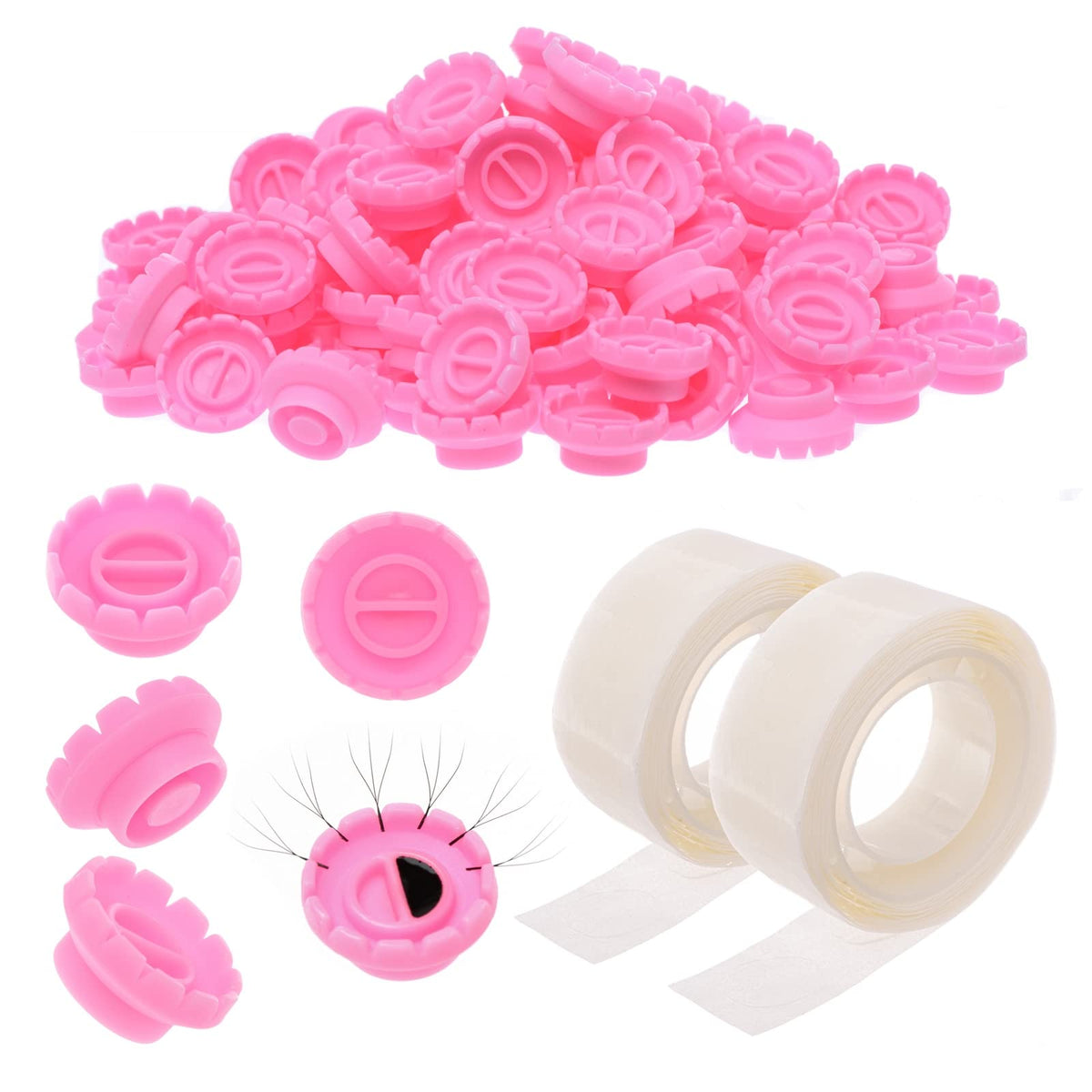 EKYSSO taza de pegamento en forma de flor para extensiones de pestañas, uso cómodo
