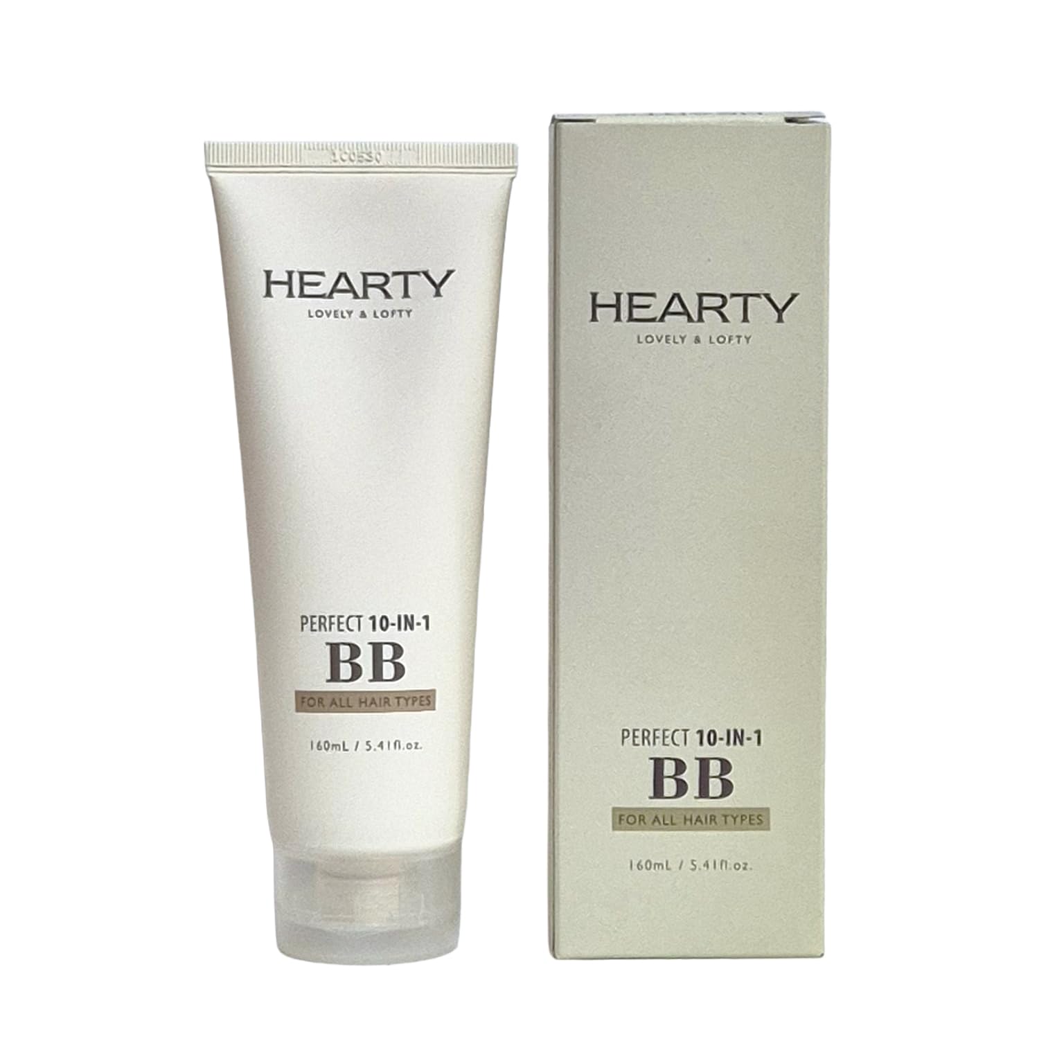 Elabore Hearty BB botella mostrando la presentación y uso diario para control del frizz.