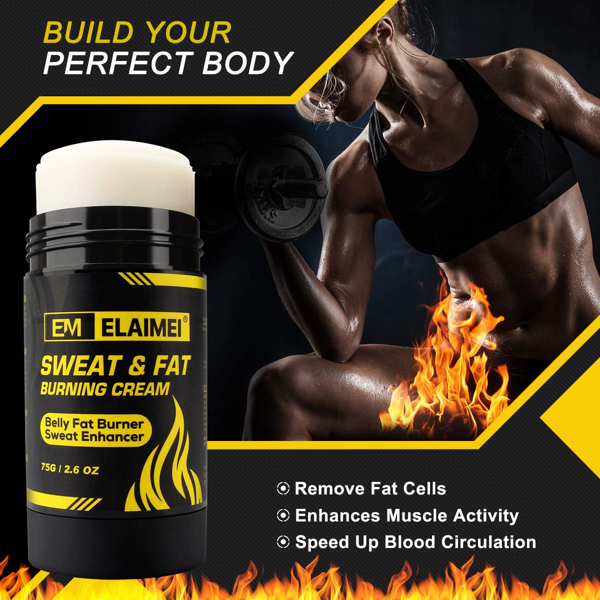 Gel caliente Elaimei para abdomen, masaje suave que calienta y favorece la relajación
