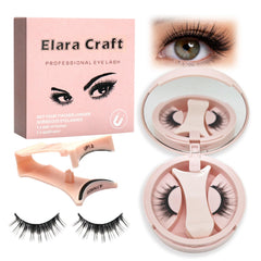 Elara Craft magnetic eyelashes with applicator demonstrating glue-free placement