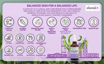 Elastalift collagen serum algae extract for brightness and tone.