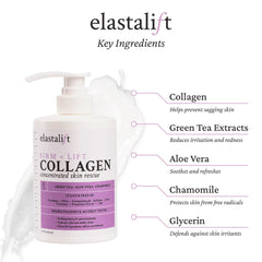 Elastalift crema de colágeno en tarro: textura cremosa para piel firme.