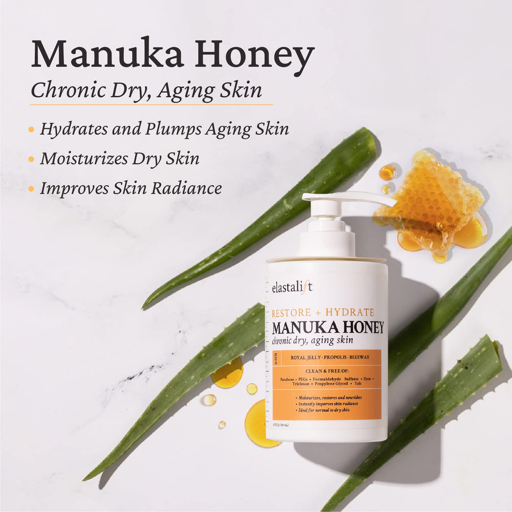 Aplicación diaria de Elastalift Manuka Honey en la piel.