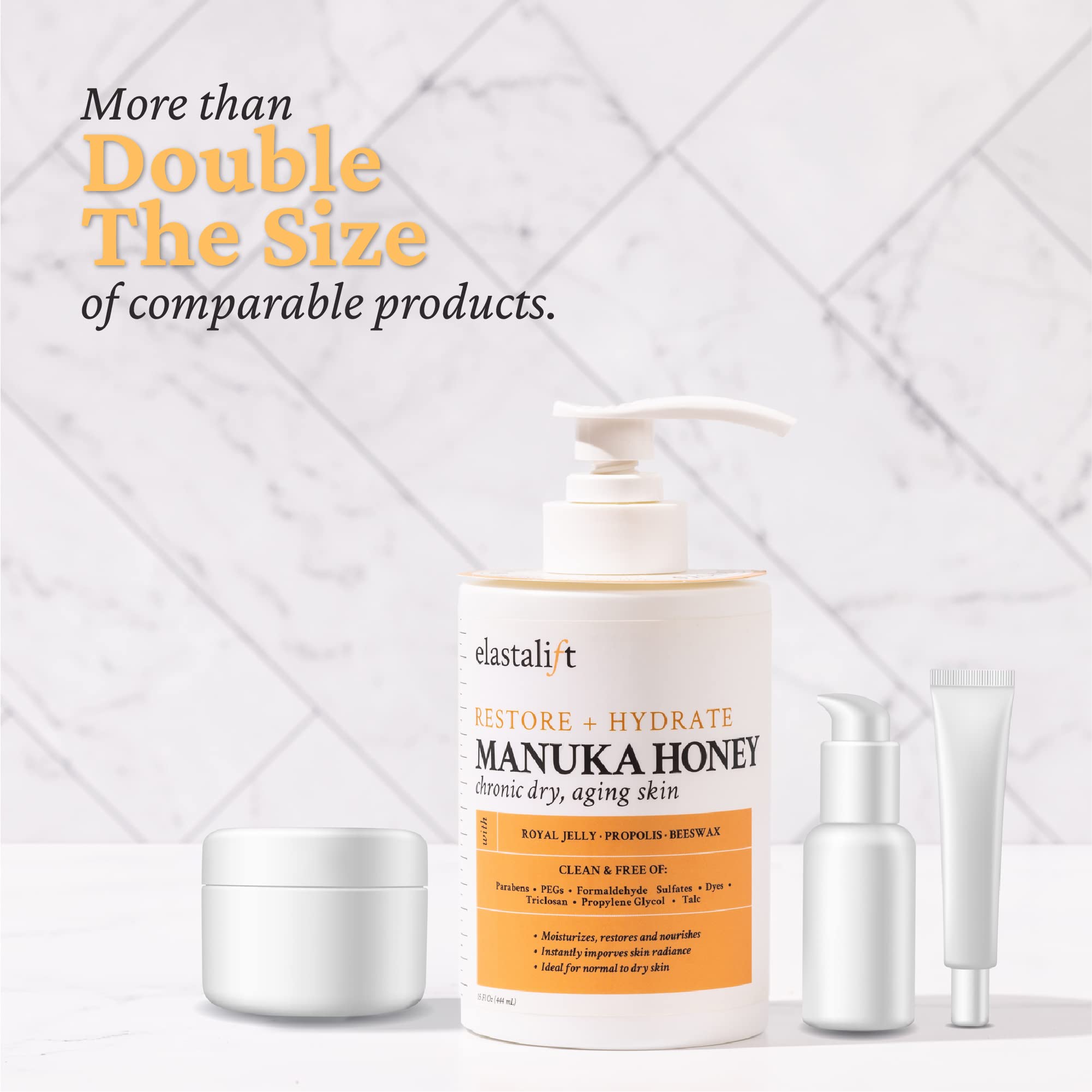 Envase de Elastalift Manuka Honey para uso diario.