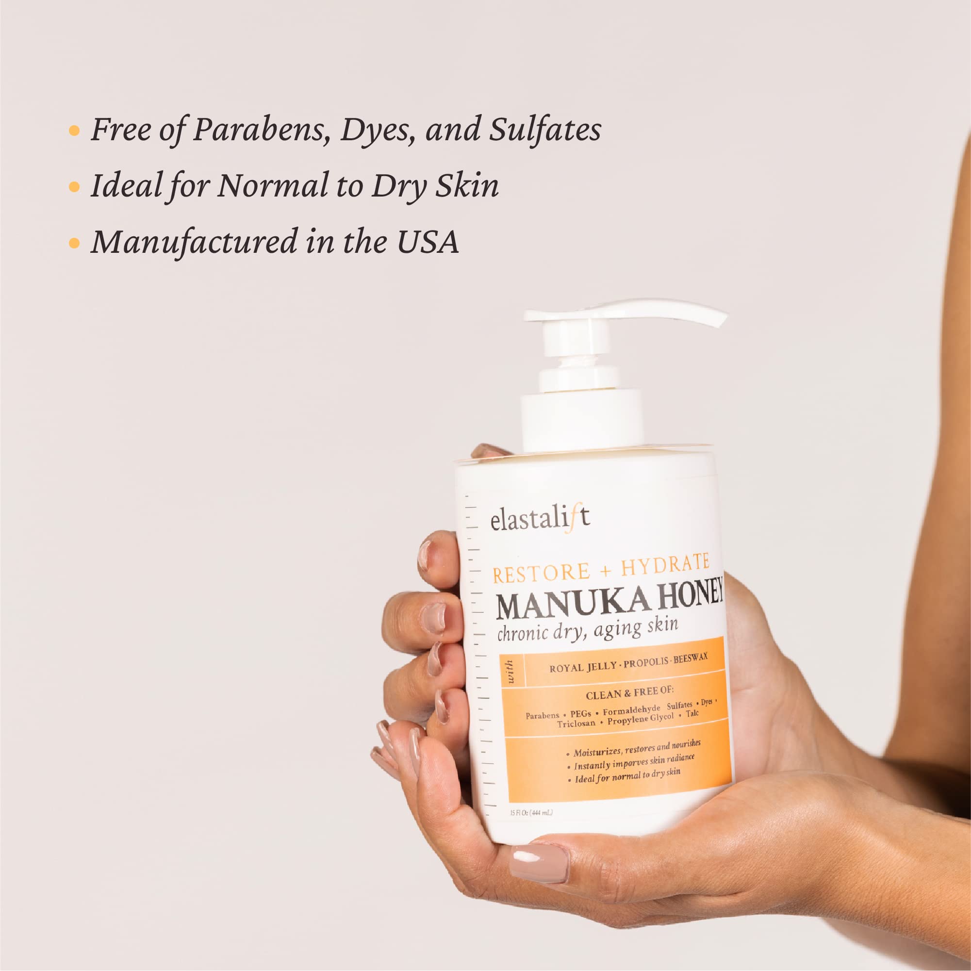 Protección de humedad con Manuka Honey en la crema de Elastalift.