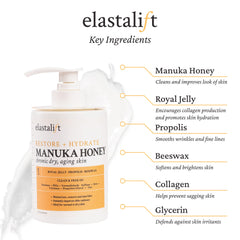 Textura cremosa de Elastalift Manuka Honey para aplicación suave.