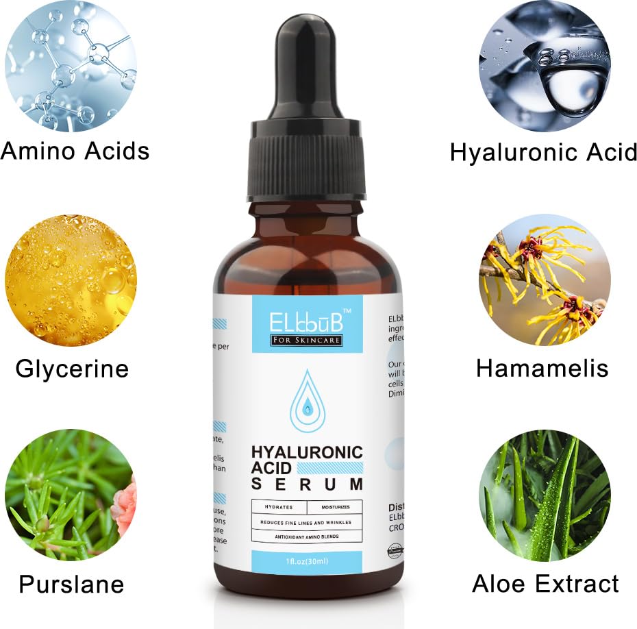 ELBBUB Serum de ácido hialurónico, cuidado de ojos delicados.