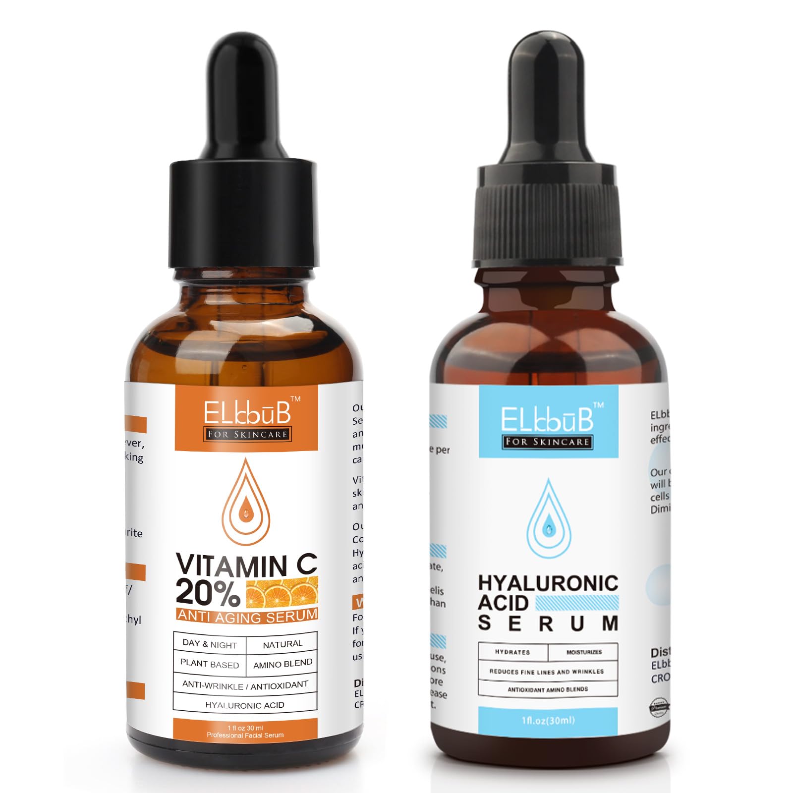 ELBBUB Vitamina C Serum para rostro, ilumina la piel.