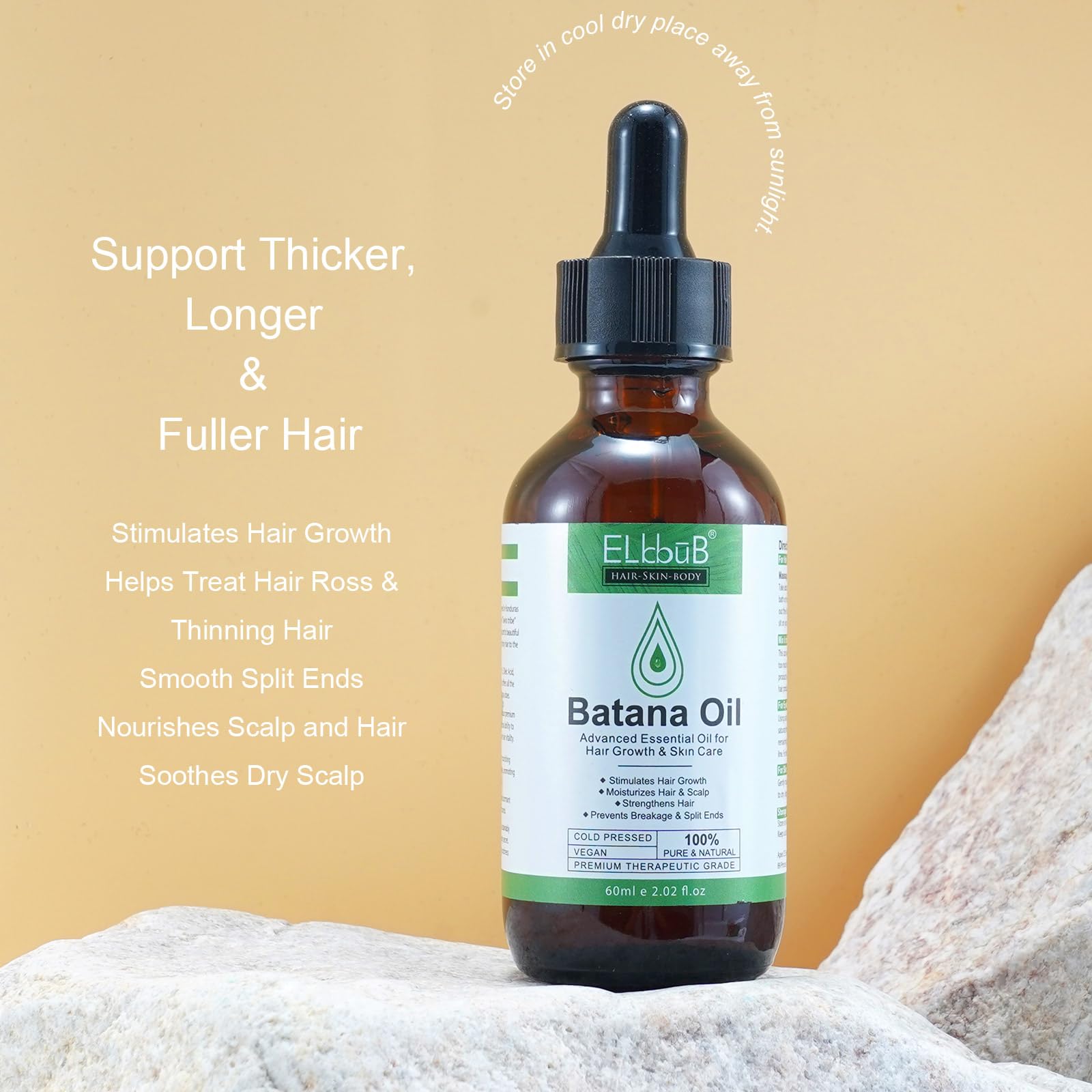 Tratamiento nocturno ELBBUB Batana para cabello más saludable.